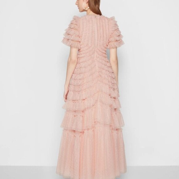 NWT Willow Ruffle V-Neck Gown in pink - Picture 2 of 3